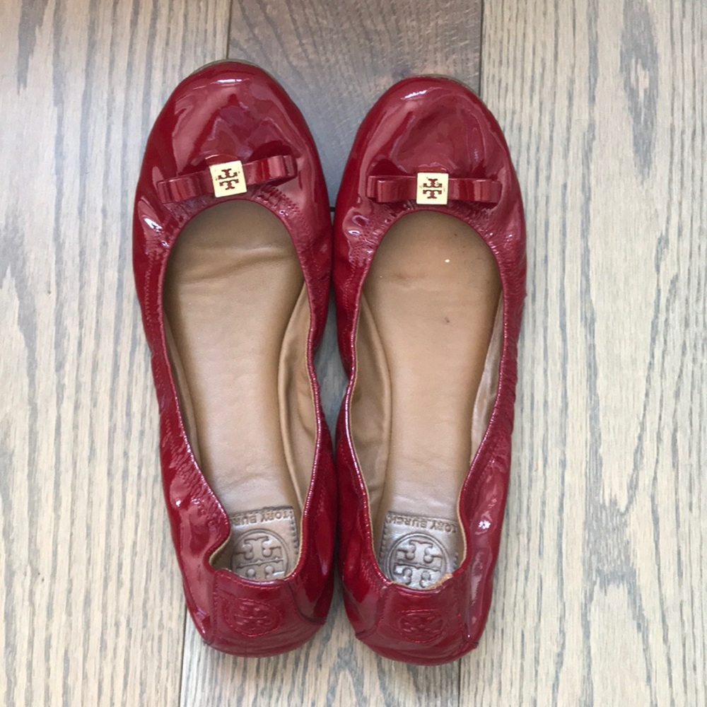 Red Patent Tory Burch Flats 11M